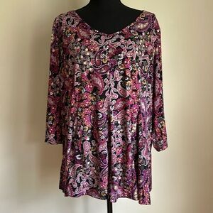 Dress top: purple paisley